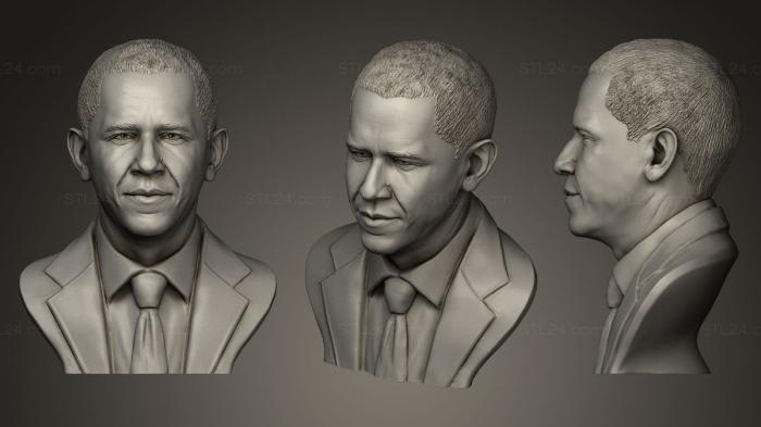 Бюсты и барельефы известных личностей (Голова Барака Обамы, BUSTC_0041) 3D модель для ЧПУ станка